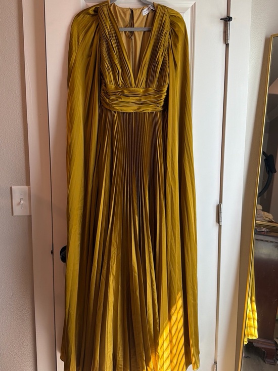 Mac Duggal Dresses & Skirts - Mac Duggal Mustard Yellow Pleated Evening Dress